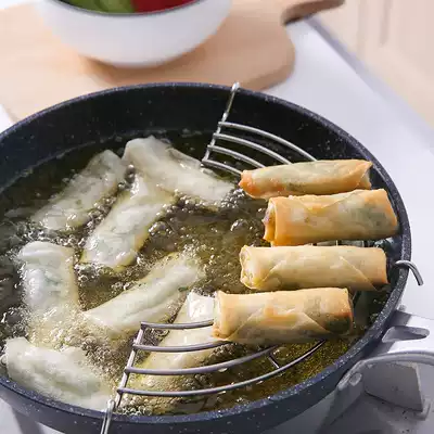 Snow Pot Fried Drain Net Leaching Oil Rack Shelf Pan Milk Pot 304 Stainless Steel Frying Pan Semi-circular Oil Filter