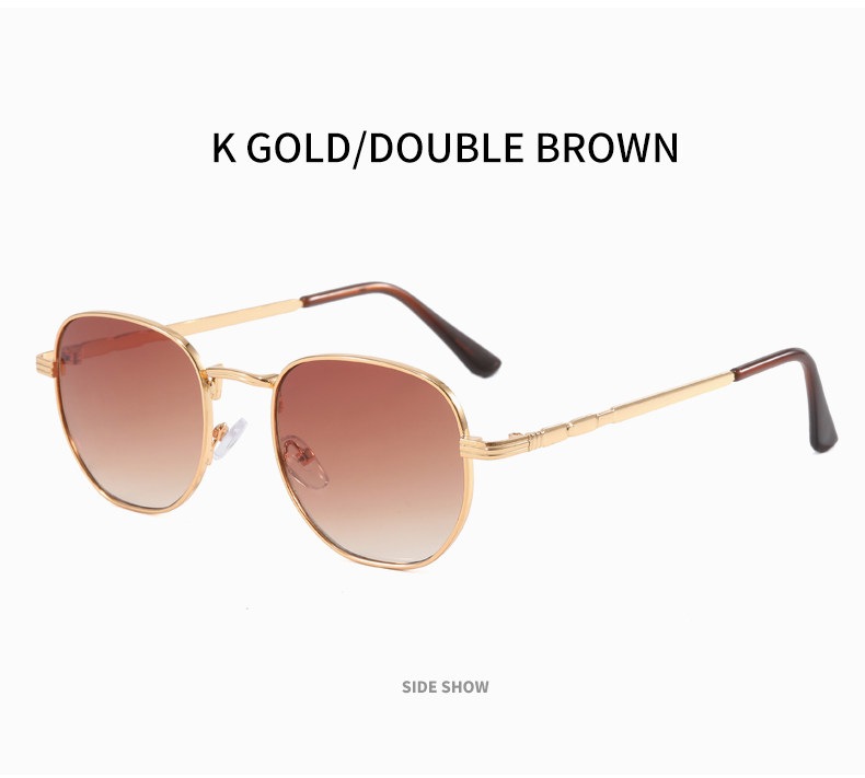 CLEAKOO太阳镜男女通用经典款多边框墨镜潮流金属太阳眼镜AD-T009详情9