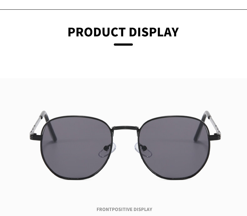 CLEAKOO太阳镜男女通用经典款多边框墨镜潮流金属太阳眼镜AD-T009详情6