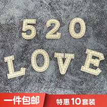 Tanabata Valentines Day Cake Decoration I Love You Surrounding Pearl Love Lover Confession Dessert Plug-in 520 Dress Up