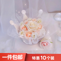 Valentines Day Mesh Crown Surrounding Cake Decoration Plug-in 520 Couple Festival Flower Dessert Table Dress Up Ornament