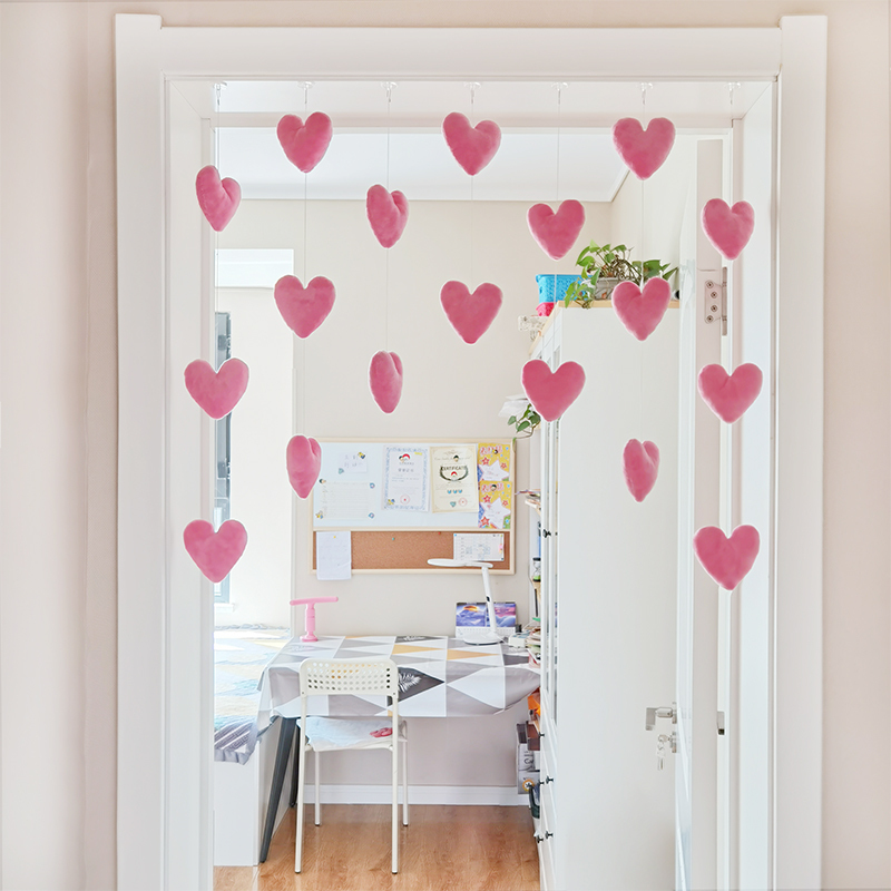 Door Hanging Decoration Small Curtain Partition Hanging Curtain String Curtain Girly Korean Cute Pink Peach Heart No-Drill Hanging Ornament Door Hanging Decoration Small Curtain Partition Hanging Curtain String Curtain Girly Korean Cute Pink Peach Heart No-Drill Hanging Ornament