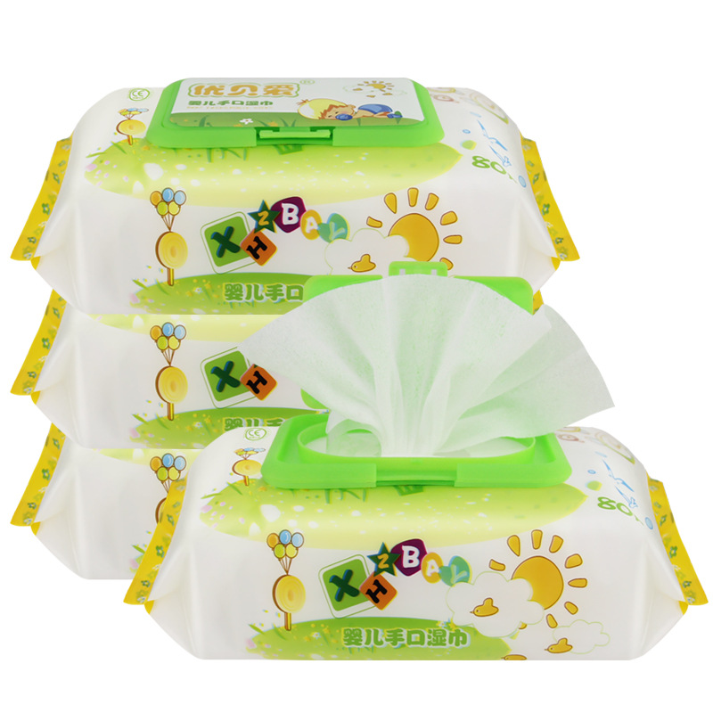 6 gói 80 ​​bơm khăn lau trẻ em gói lớn đặc biệt hộ gia đình 100 khăn ướt khăn ướt em bé không mùi