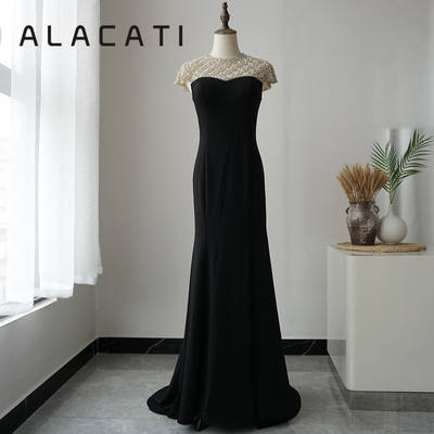 Welfare group purchase price: alacati Women's 2025 new style simple satin high-end slimming year-end party toasting dress