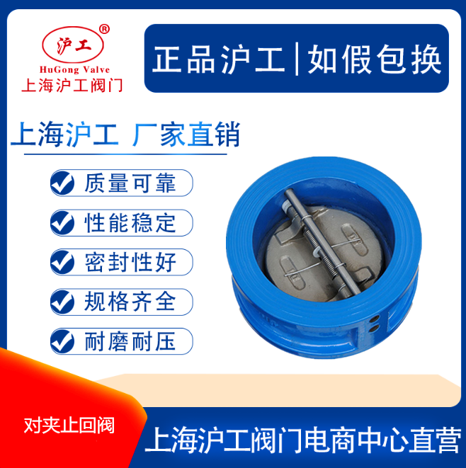Shanghai Hugong Valve DH77X-16Q Ductile Iron Butterfly Check Valve Wafer Check Valve H71X-16
