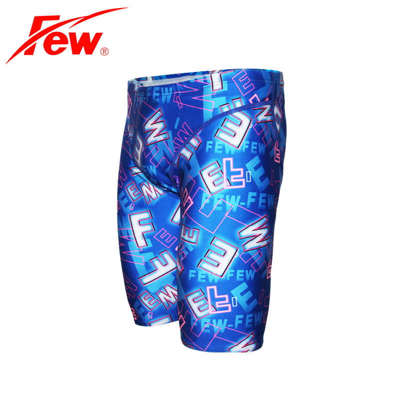 FEW floating new professional training five-point swimming trunks letter blue fashion comfortable sexy printed swimming trunks M2166