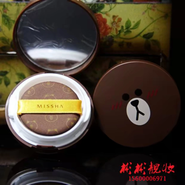 Phấn má hồng missha secret cushion màu nâu gấu limited cushion blush lâu dài dưỡng ẩm làm sáng màu da - Blush / Cochineal