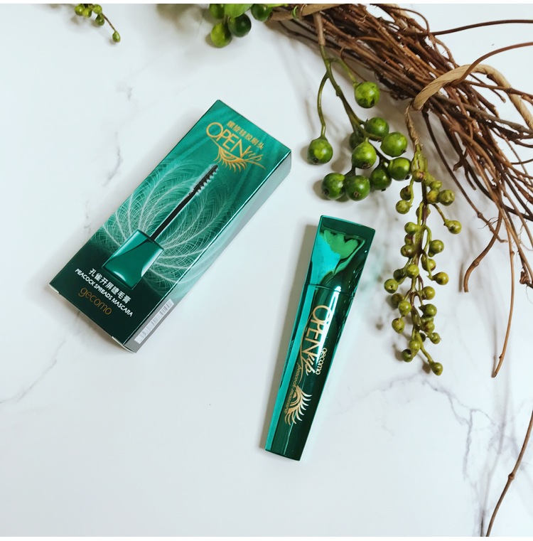 Mở cánh chim công mở màn màu xanh lá cây mascara dày cong dài kéo dài không nở mã hóa không thấm nước - Kem Mascara / Revitalash mascara karadium