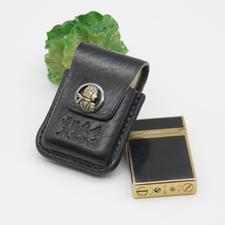 Real leather handmade lighter protective leather jacket applicable all penlang sound Bert universal male business hanging waist anti-fall