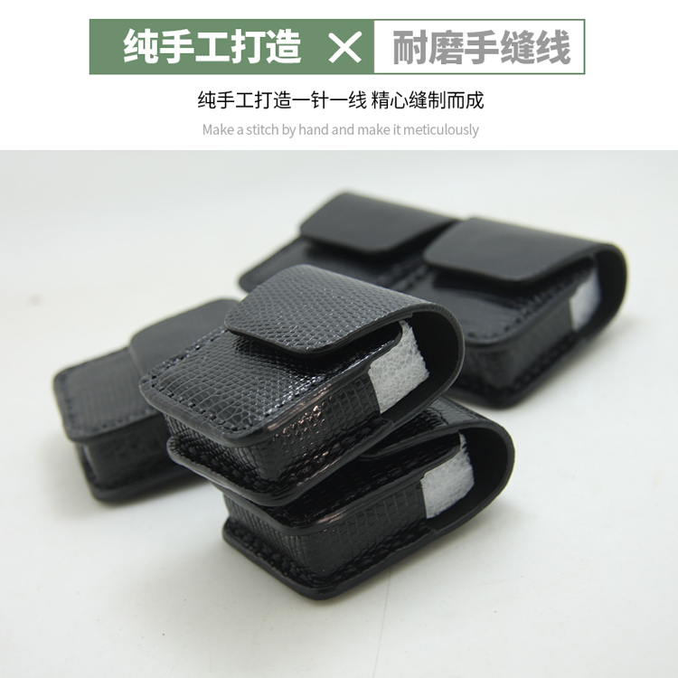 Handmade real lizard leather lighter protective sheath applicable all Peng L1 small version Men's casual business personality creative hanging waist