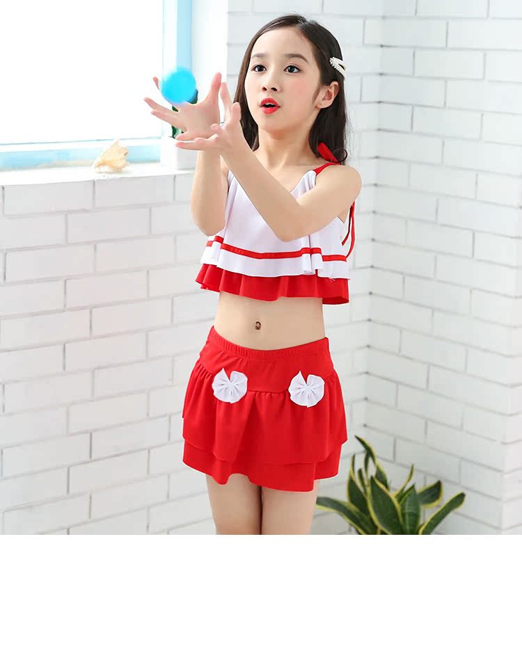 10-12-13-15 tuổi Trẻ em Hàn Quốc chia váy áo tắm nữ áo tắm bảo thủ - Bộ đồ bơi của Kid đồ bơi cho be trai 10 tuổi