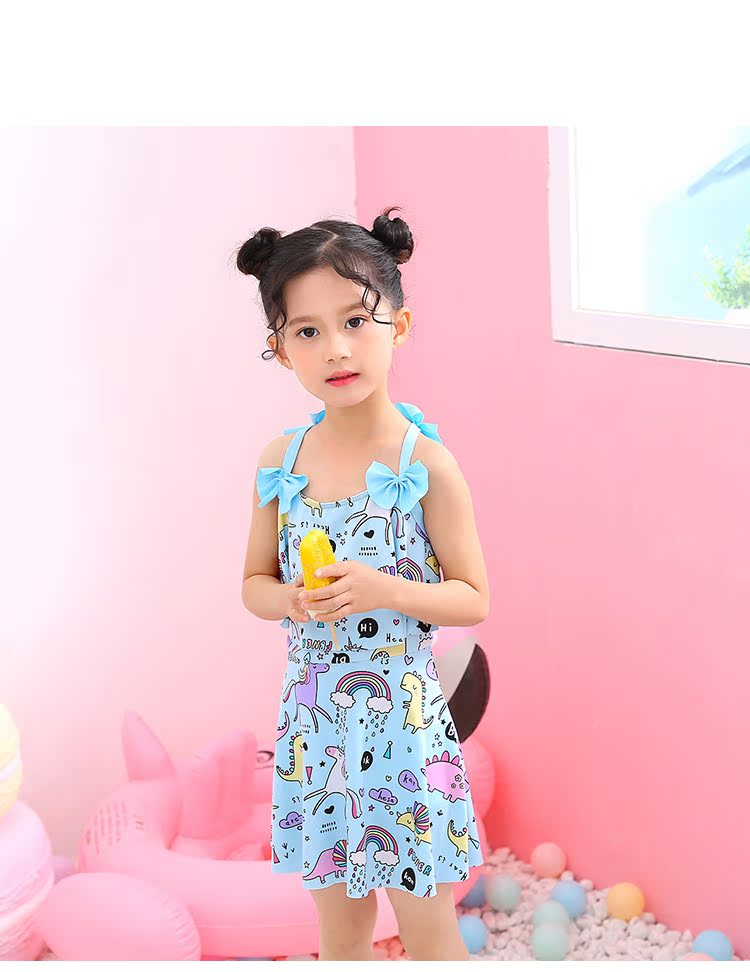 Cô gái áo tắm 6-10 tuổi mới mặc váy một mảnh kiểu Hàn Quốc boxer trẻ em - Bộ đồ bơi của Kid áo tắm cho bé