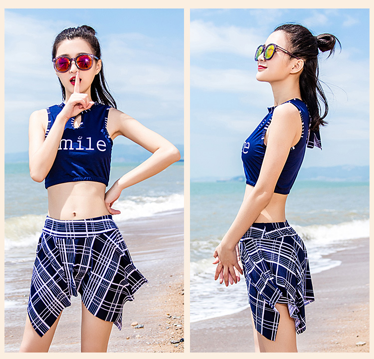 2018 áo tắm mới nữ bảo thủ sinh viên nghệ thuật tươi nhỏ chia ba mảnh Hàn Quốc cô gái suối nước nóng tắm phù hợp với bộ đồ bơi 2 mảnh