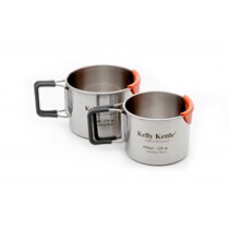 Cup 3] Original KELLY KETTLE folding storage stainless steel cup coffee cup mug mug 2 piece set