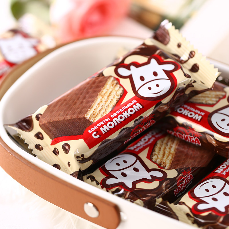Russia Imports Big Dairy Cows Chocolate Weihua Biscuits Lamayer Cards Casual Milk Zero Food Bagged 528g-Taobao