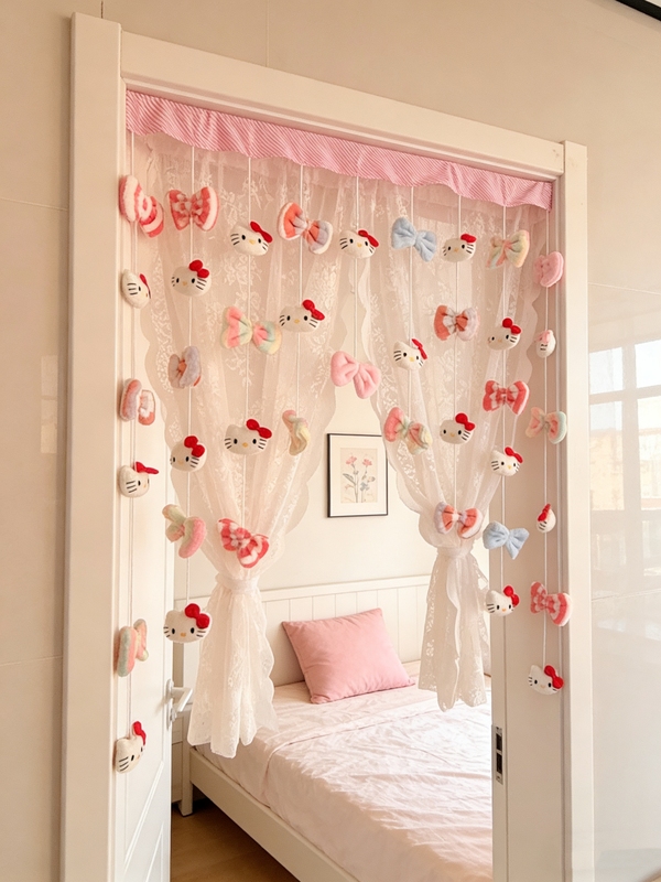 New Colorful Butterfly Kitty Door Curtain Partition Curtain Bedroom Room Decoration Hanging Curtain Creative Special Curtain No-Drill Curtain