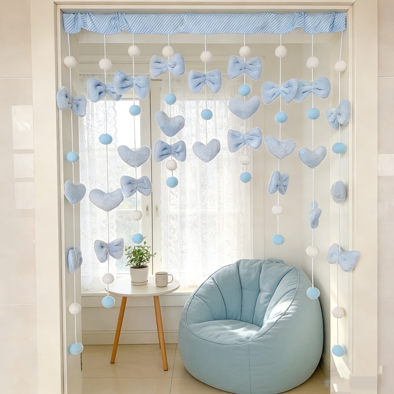 Magic Tape Door Curtain for Boys and Girls' Bedrooms, No-Drill Telescopic Rod, Balcony Entrance Partition Curtain, Hanging Curtain Decoration Magic Tape Door Curtain for Boys and Girls' Bedrooms, No-Drill Telescopic Rod, Balcony Entrance Partition Curtain, Hanging Curtain Decoration