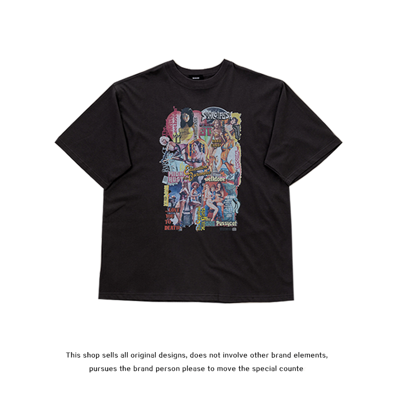 FOG AMIRI tide brand WE11DONE spring and summer graffiti oil painting short-sleeved T-shirt movie poster tee