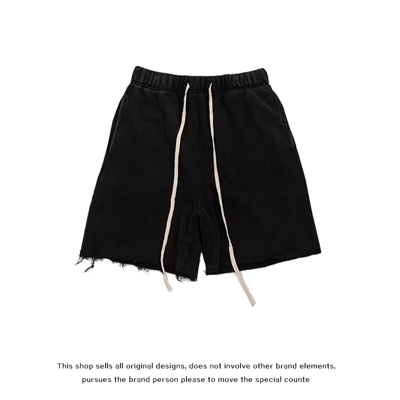 FOG AMIRI High Street Tide Cards RO Dark Black Style Knit Haren Pants Shorts Men Ins Casual Harun 50% Pants