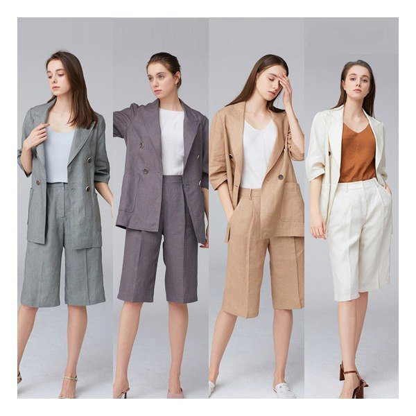 Sunshine Lodge Spring Summer New With Big Size Outlet Korea Women's Temperament Linen Suit Shorts Suit