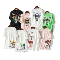 Exported to Japan IOO% cotton cartoon baseball boy letter T-shirt men's and women's couples