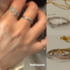 Hellojune 925 silver vintage engraved water drop V-shaped ring