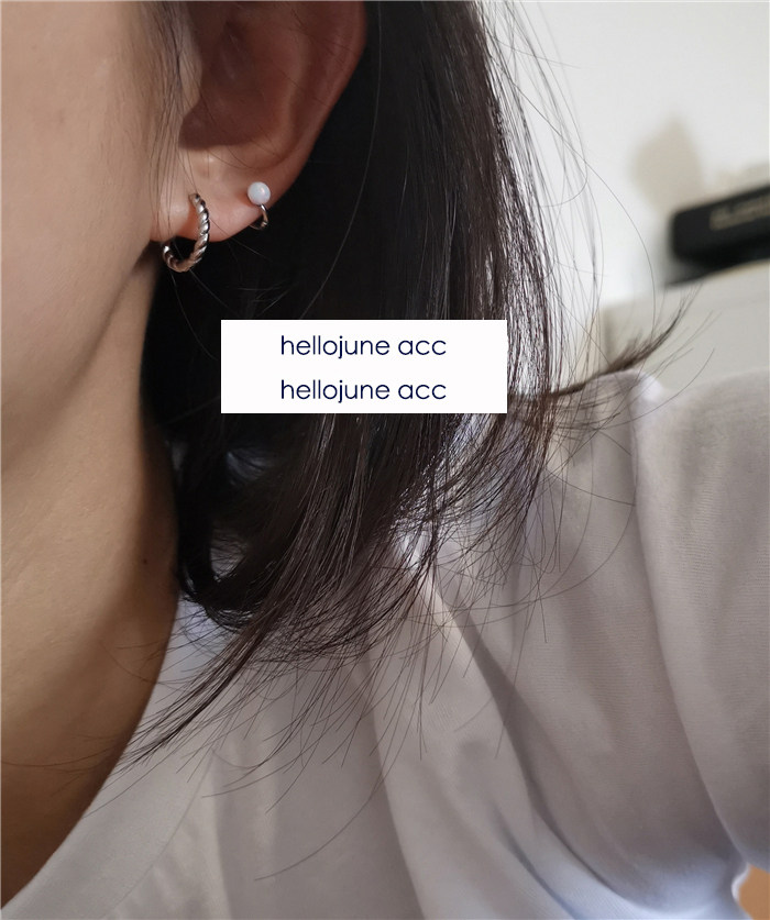 hellojune tonebody 925 silver earrings earrings earrings earrings gold and silver two color minimalist temperament female threaded earrings