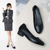 Work shoes black soft sole comfortable work interview shoes for women