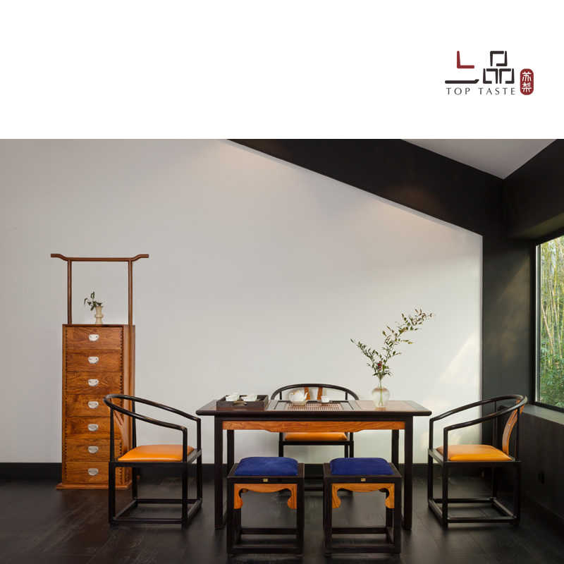 苏梨家具上品家具新中式刺猬紫檀鸡翅木红木茶台忆江南茶台