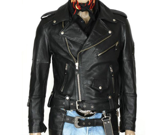 New Korean-made classic personality diagonal zipper black retro Harley knight cowhide leather short jacket