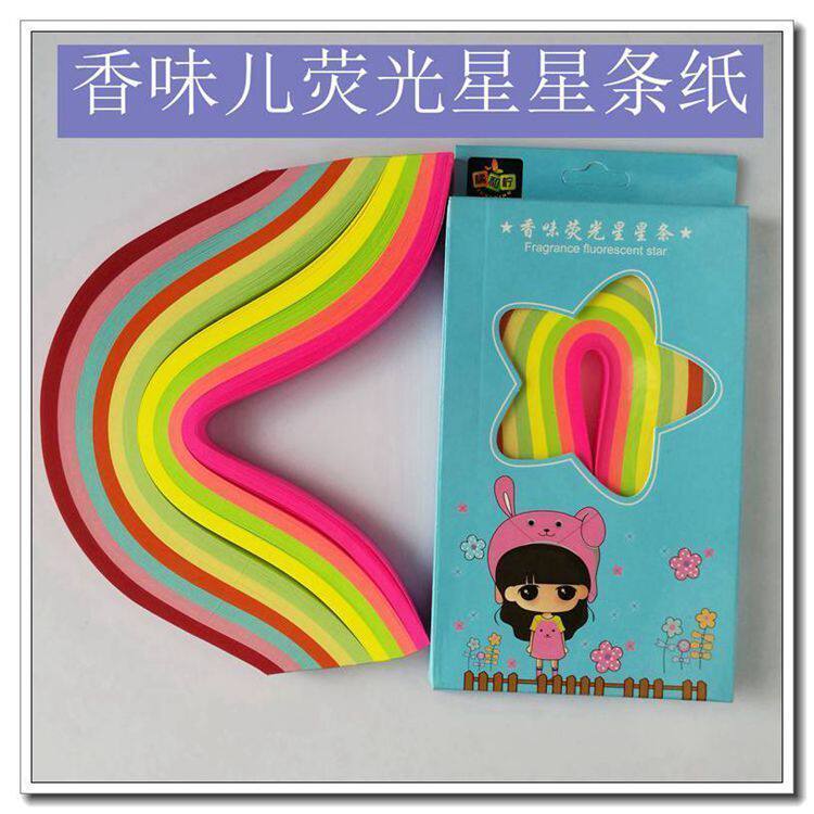 Scented children Fluorescent Deco Stars Bar Paper Students Children Handmade Fun Origami Puzzle Art Creative Practice