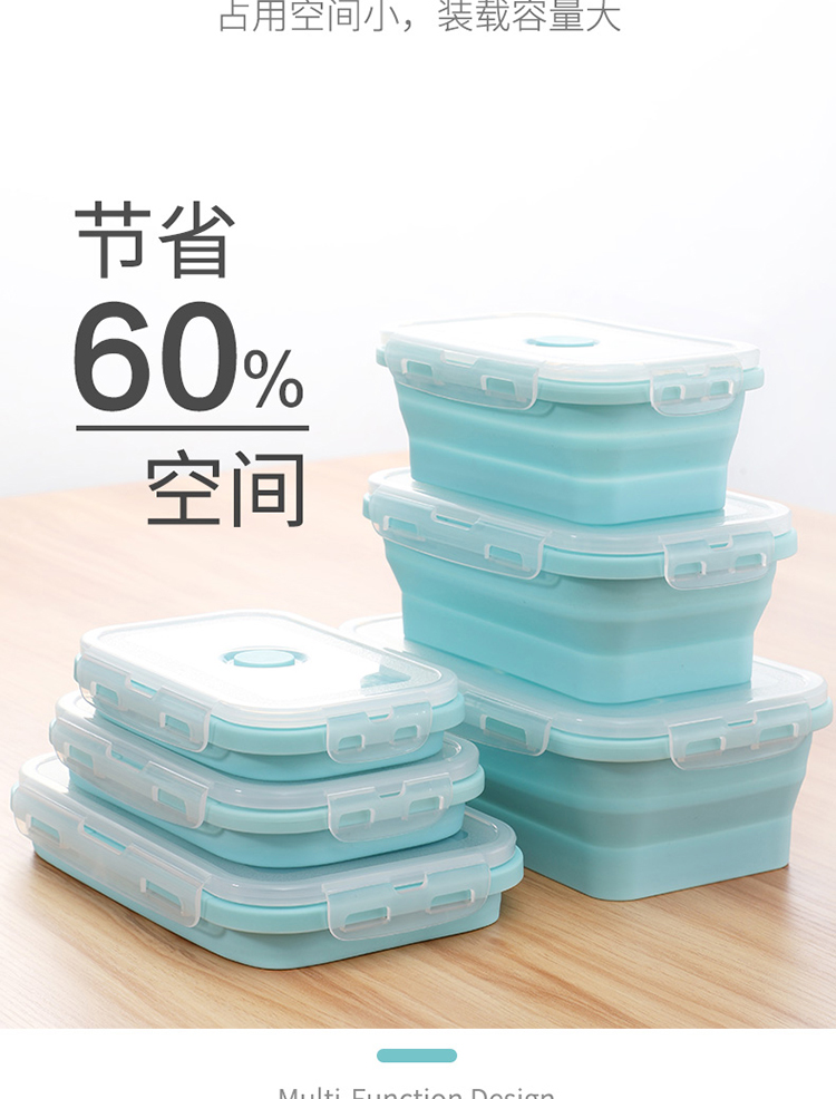 bộ hộp cơm giữ nhiệt lock&lock lhc8016s01 Silicone gấp hộp ăn trưa dã ngoại ngoài trời di động hộp ăn trưa lò vi sóng lò lưu trữ nhiệt độ cao hộp kín có thể thiết lập - Hộp cơm điện sưởi ấm bộ 3 hộp cơm giữ nhiệt thép không gỉ lock&lock