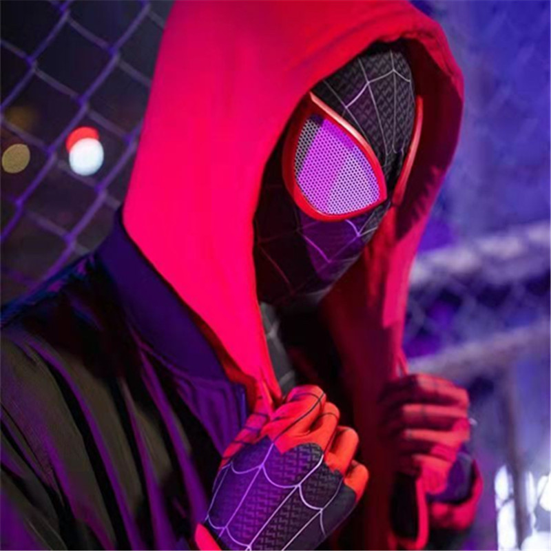 Spider-Man Tight-Fitting Jumpsuit for Adults and Children, Miles Comic Convention Cosplay Costume, Parallel Universe Cosplay Outfit for Men
