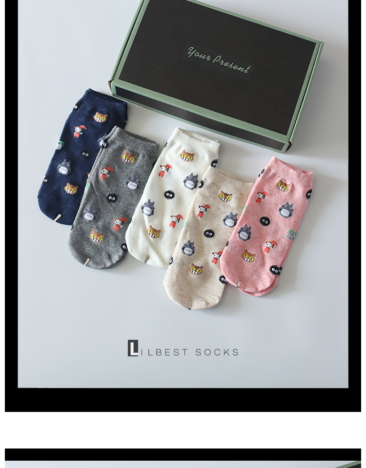 Quà tặng vớ nữ mùa xuân và mùa hè vớ cotton thuyền Nhật chinchillas dễ thương nông miệng vớ mỏng thoáng khí thấp để giúp vớ vô hình - Vớ hàng tuần set vớ nữ đẹp