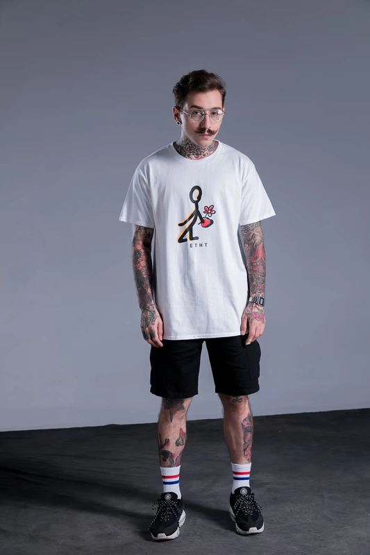 Mùa hè INS cùng một đoạn áo thun ngắn tay học sinh lỏng lẻo Harajuku hip-hop Hàn Quốc ulzzang nửa tay yêu nam nữ triều