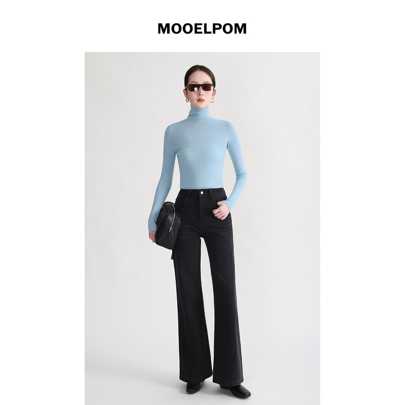 M&L Women's Autumn and Winter High-Waisted Flared Jeans, Stretchy Slim-Fit Black Bell-Bottom Pants, Slimming Supermodel Pants M&L Women's Autumn and Winter High-Waisted Flared Jeans, Stretchy Slim-Fit Black Bell-Bottom Pants, Slimming Supermodel Pants