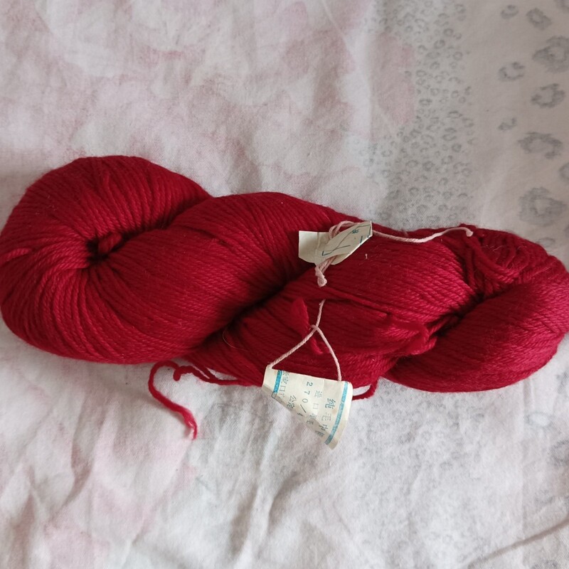 Old Pure Wool Yarn from the 80S and 90S, New Vintage Maroon Color, Product Number 270 (0.25kg) Zhangjiakou Wool Textile Factory