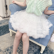 Girls Skirt Summer 2021 New Fashion Western Style White Girl tutu Skirt Children Short Skirt Summer