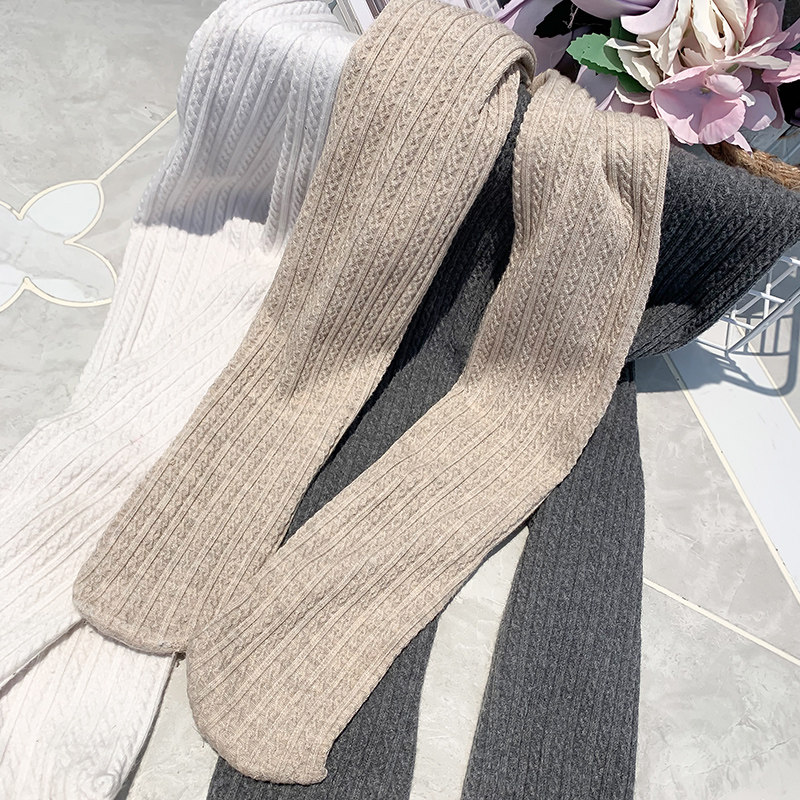 Girl Within Girl Lap Pants Spring Autumn Outside Wearing 2022 New Striped Socks Korean Version 100 Hitch Knit Plus Suede Children's Fit Pants