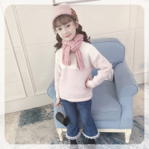 The girls sweater autumn and winter 2021 new foreign style Korean version of thick loose top Rabbit childrens sweater