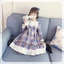 Girls autumn clothes 2023 new plaid lolita skirt childrens Lolita skirt dress Lolita princess skirt