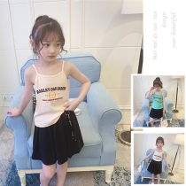 Girls Vest Summer Thin 2021 New Fashion Children Modal Alphabet Childrens Sling Outside Wear Summer