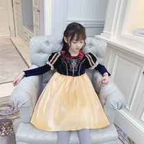The girl snow white princess dress 2021 New Girl birthday dress dress Net red long sleeve childrens dress