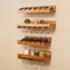 Solid wood wine rack wall-mounted wall living room goblet rack Creative shelf European simple dining room log wood