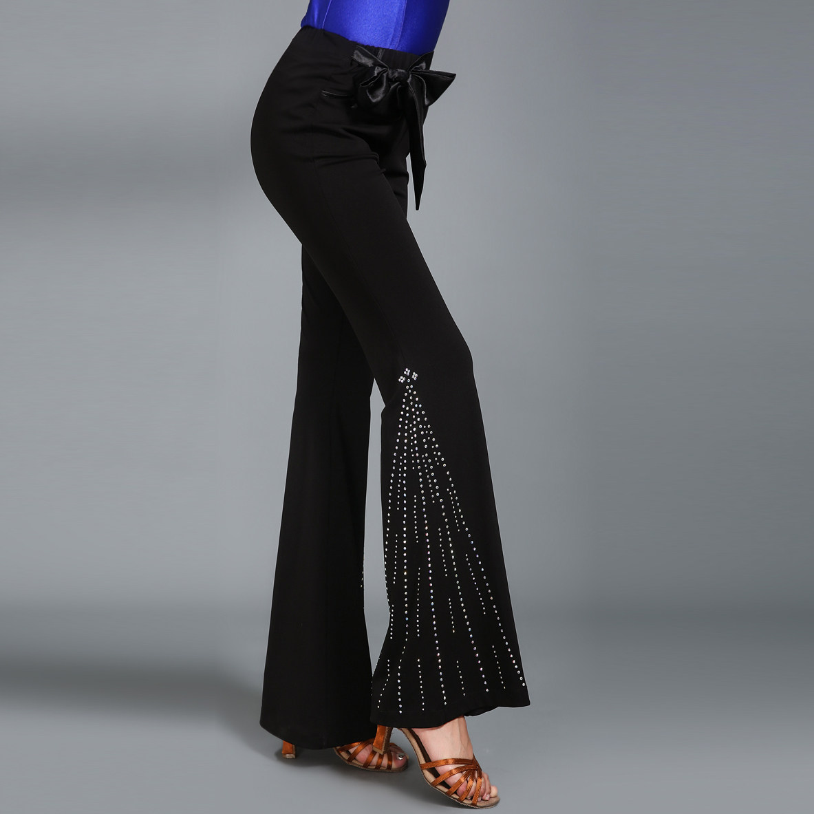 Morden Dance With Women Pants Practice Performance Black Dance Pants Pendant Feel Elastic Practice Pants Practice Dance Horn Wide Pants