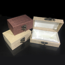 Qingtian stone linen seal brocade box Custom jewelry box Jewelry box Porcelain packaging gift material seal box