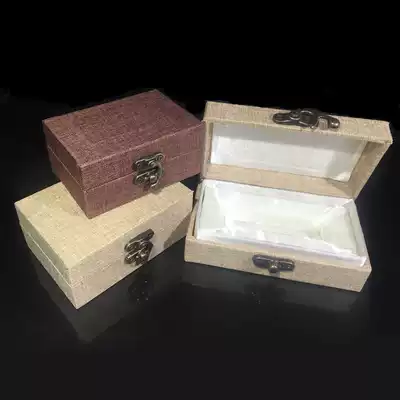 Qingtian stone linen seal brocade box custom jewelry box jewelry box porcelain packaging gift seal box
