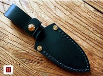 Black Plant Tanning Leather Head Layer Cow Leather Knife Pants Knife Sheath Knife Sheath Pure Artisanal Fish Knife Kitchen Knife Set Making Custom Made