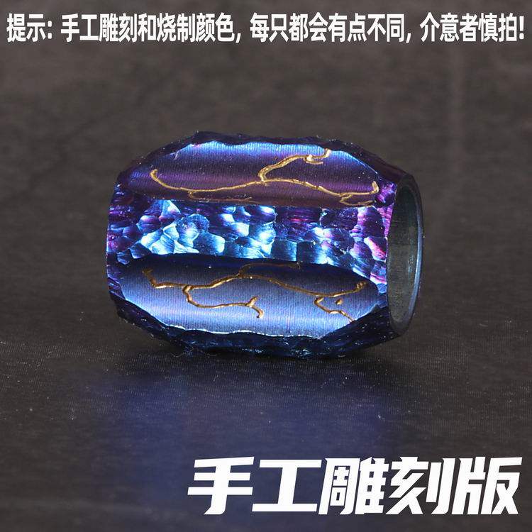 Hong Kong MG titanium alloy knife pendant A pendant necklace pendant with camouflate crater crater Pendant Flame Pattern