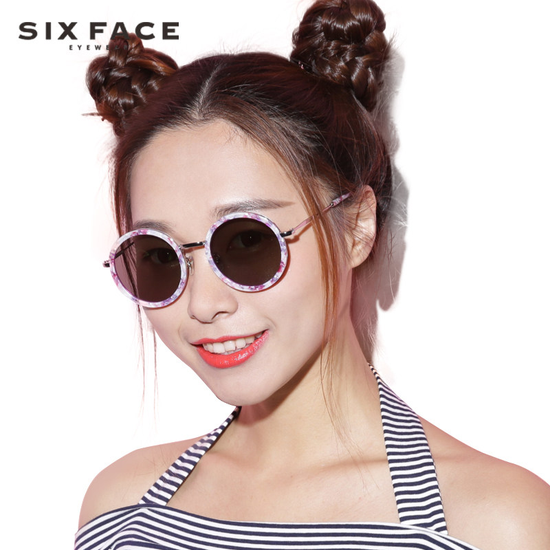 New sunglasses men and women retro round classic trend sunglasses fashion big face frame driving mirror 6028